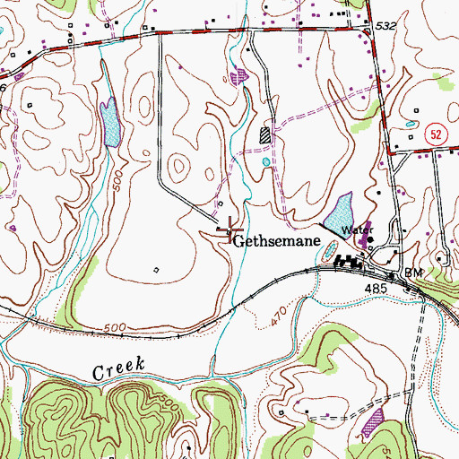 Topographic Map of Gethsemane, KY