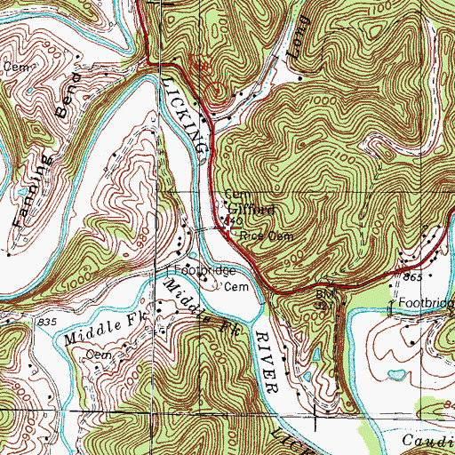 Topographic Map of Gifford, KY