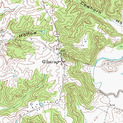 Topographic Map of Gilstrap, KY