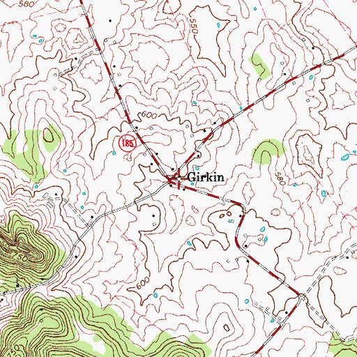 Topographic Map of Girkin, KY