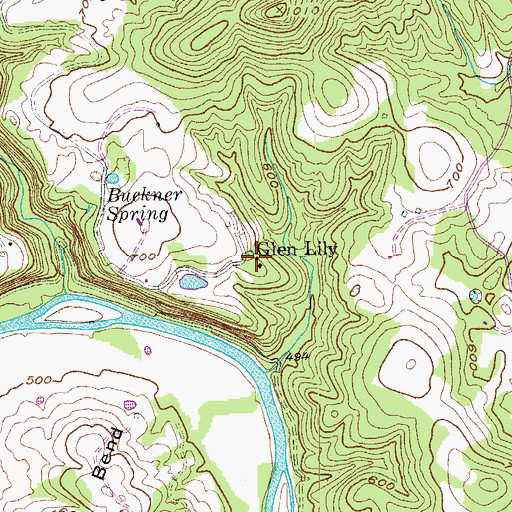 Topographic Map of Glen Lily, KY