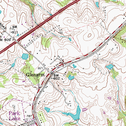 Topographic Map of Glenarm, KY