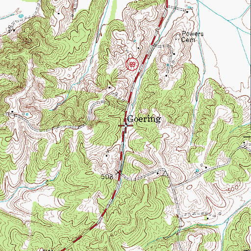 Topographic Map of Goering, KY