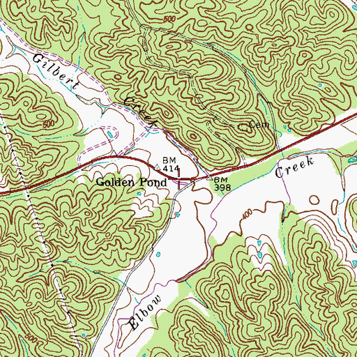 Topographic Map of Golden Pond, KY