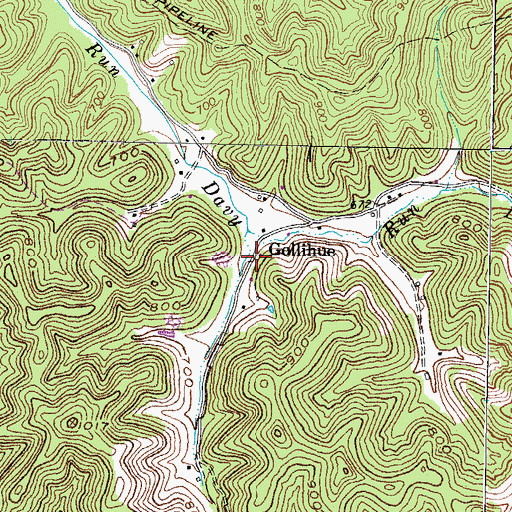 Topographic Map of Gollihue, KY