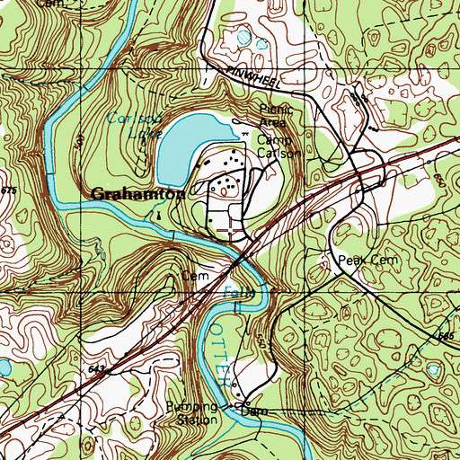 Topographic Map of Grahamton, KY