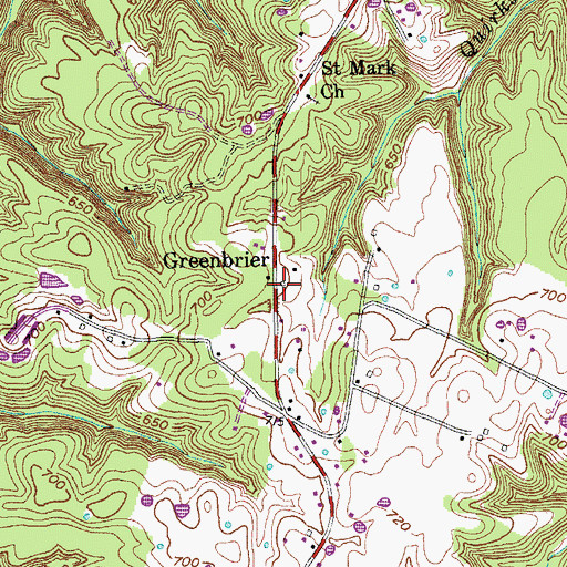 Topographic Map of Greenbrier, KY