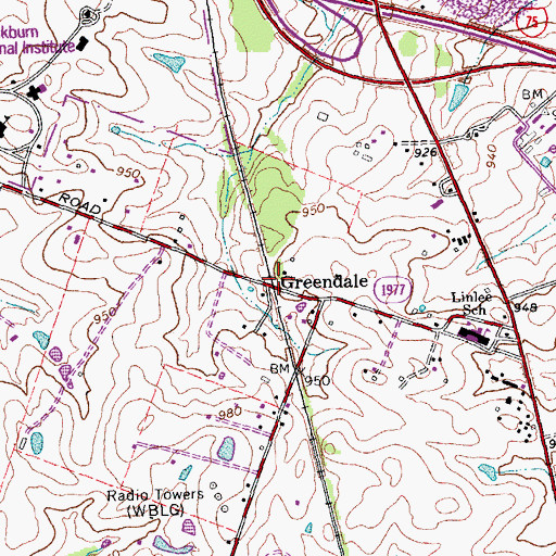 Topographic Map of Greendale, KY