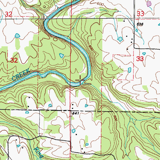 Topographic Map of Kennimer Branch, AR