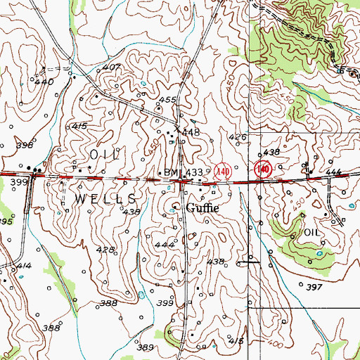 Topographic Map of Guffie, KY