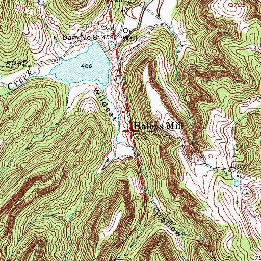 Topographic Map of Haleys Mill, KY