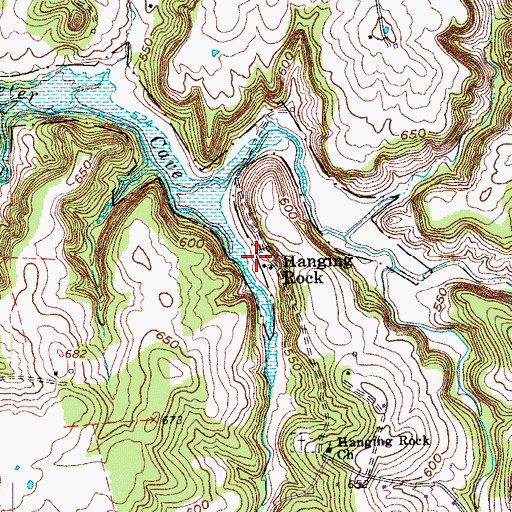 Topographic Map of Hanging Rock, KY