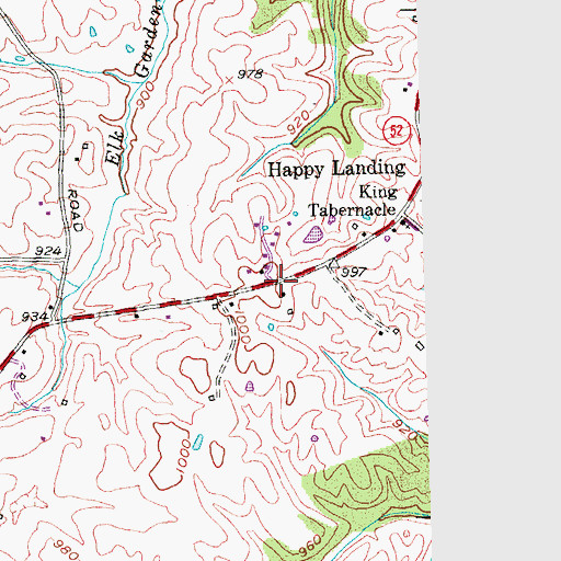 Topographic Map of Happy Landing, KY
