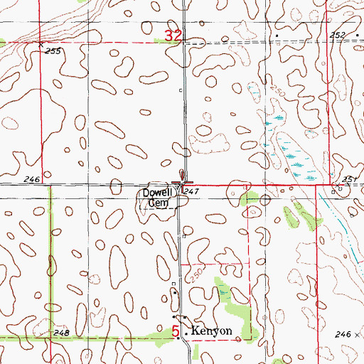 Topographic Map of Kenyon School, AR