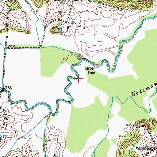 Topographic Map of Harper Ford, KY