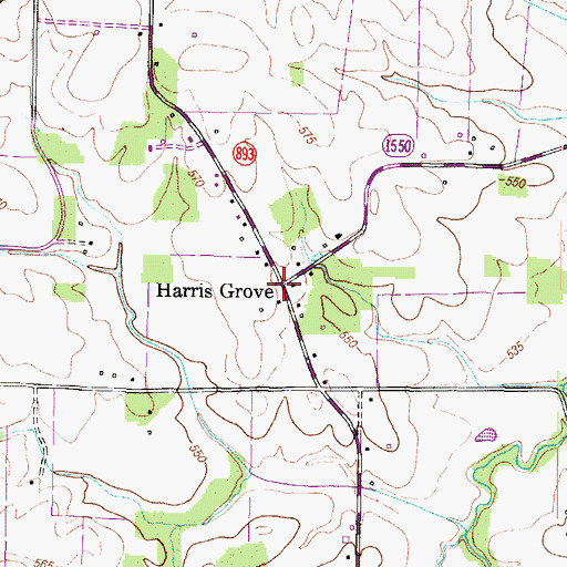 Topographic Map of Harris Grove, KY