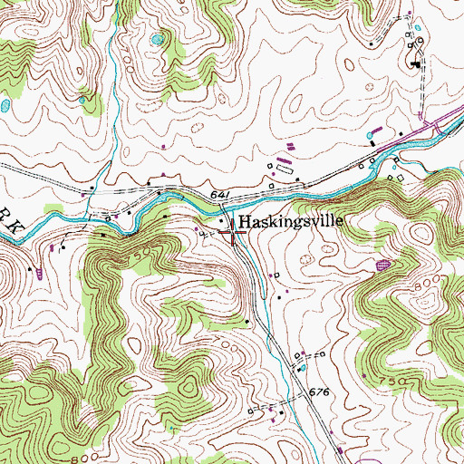 Topographic Map of Haskingsville, KY