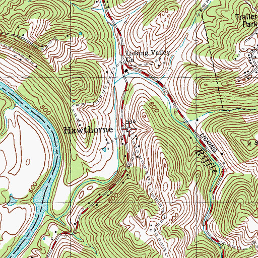 Topographic Map of Hawthorne, KY