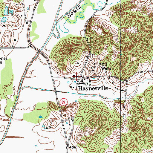 Topographic Map of Haynesville, KY