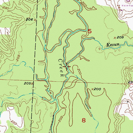 Topographic Map of Keoun Creek, AR