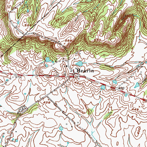 Topographic Map of Hearin, KY