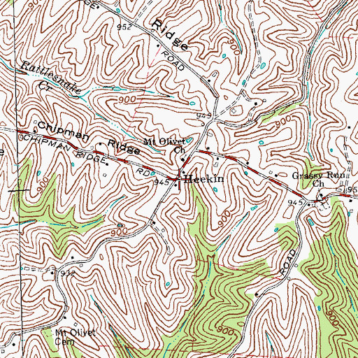 Topographic Map of Heekin, KY