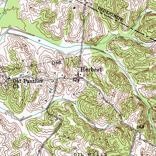 Topographic Map of Herbert, KY