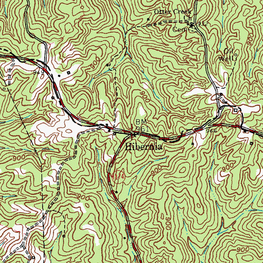 Topographic Map of Hibernia, KY