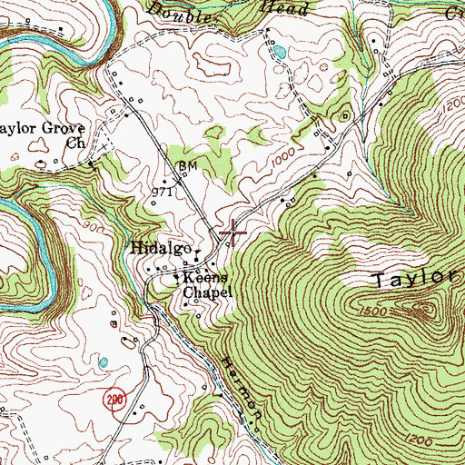 Topographic Map of Hidalgo, KY