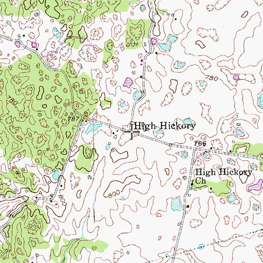 Topographic Map of High Hickory, KY