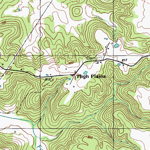 Topographic Map of High Plains, KY