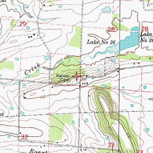 Topographic Map of Kersey Cemetery, AR