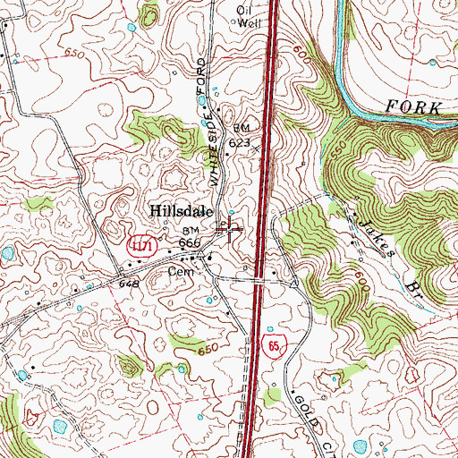 Topographic Map of Hillsdale, KY