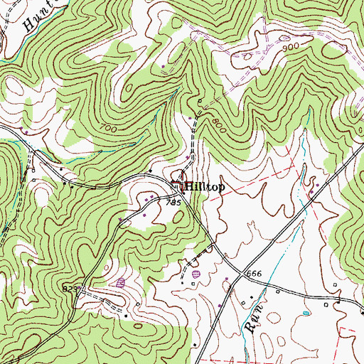 Topographic Map of Hilltop, KY