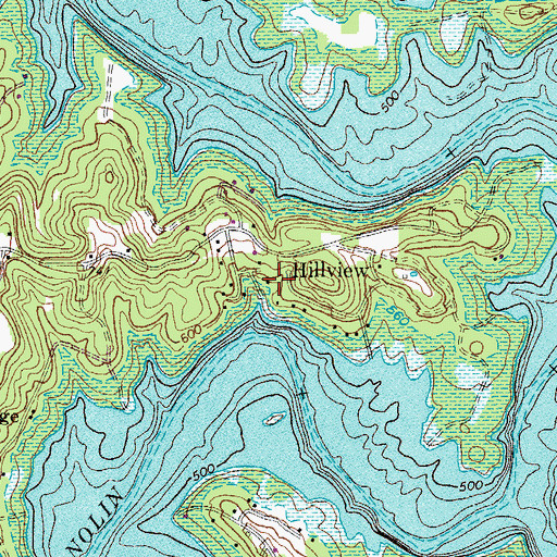 Topographic Map of Hillview, KY