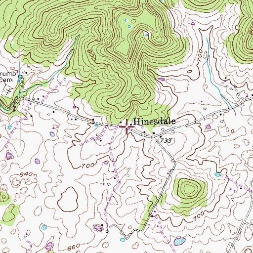 Topographic Map of Hinesdale, KY