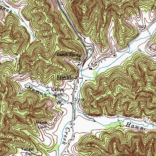 Topographic Map of Hinkle, KY