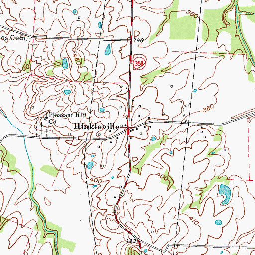 Topographic Map of Hinkleville, KY