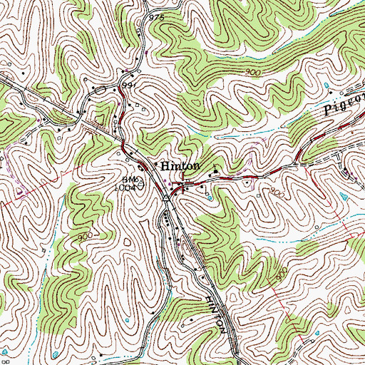 Topographic Map of Hinton, KY