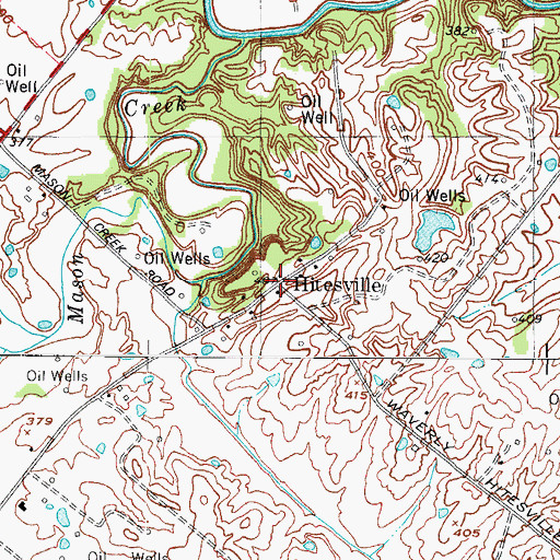 Topographic Map of Hitesville, KY