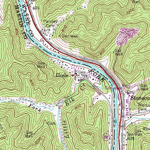 Topographic Map of Hode, KY