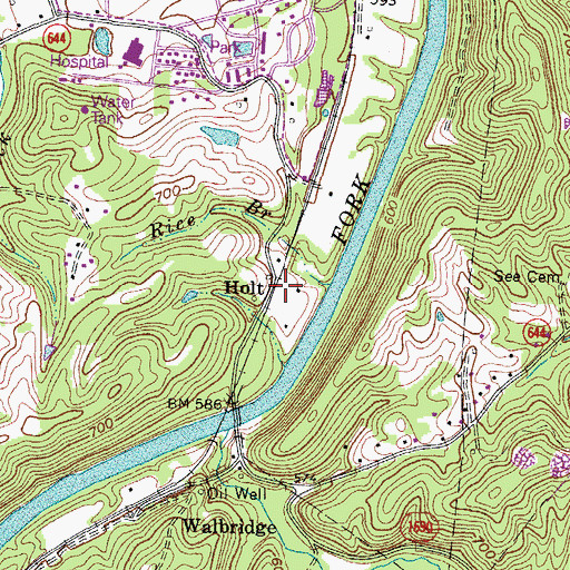 Topographic Map of Holt, KY