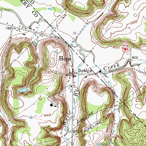 Topographic Map of Hope, KY