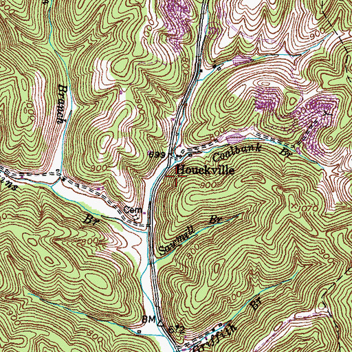 Topographic Map of Houckville, KY
