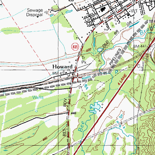 Topographic Map of Howard, KY