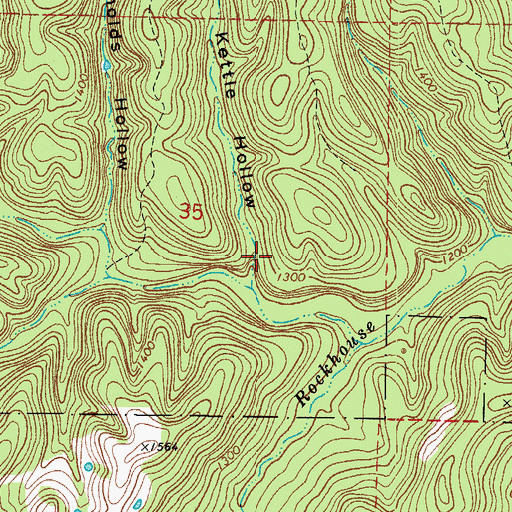 Topographic Map of Kettle Hollow, AR