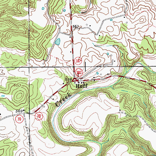 Topographic Map of Huff, KY