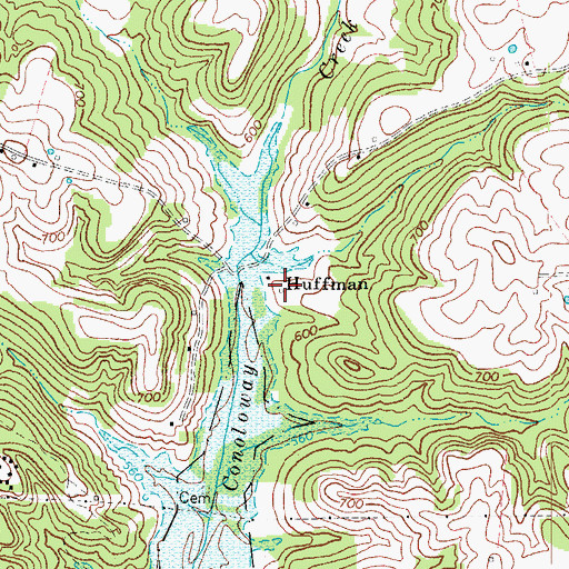 Topographic Map of Huffman, KY