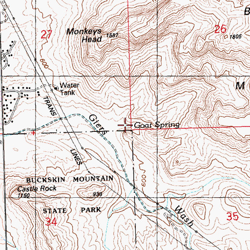 Topographic Map of Goat Spring, AZ