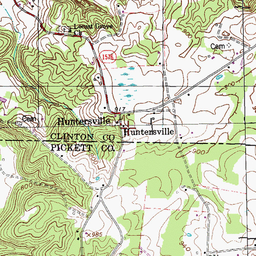 Topographic Map of Huntersville, KY